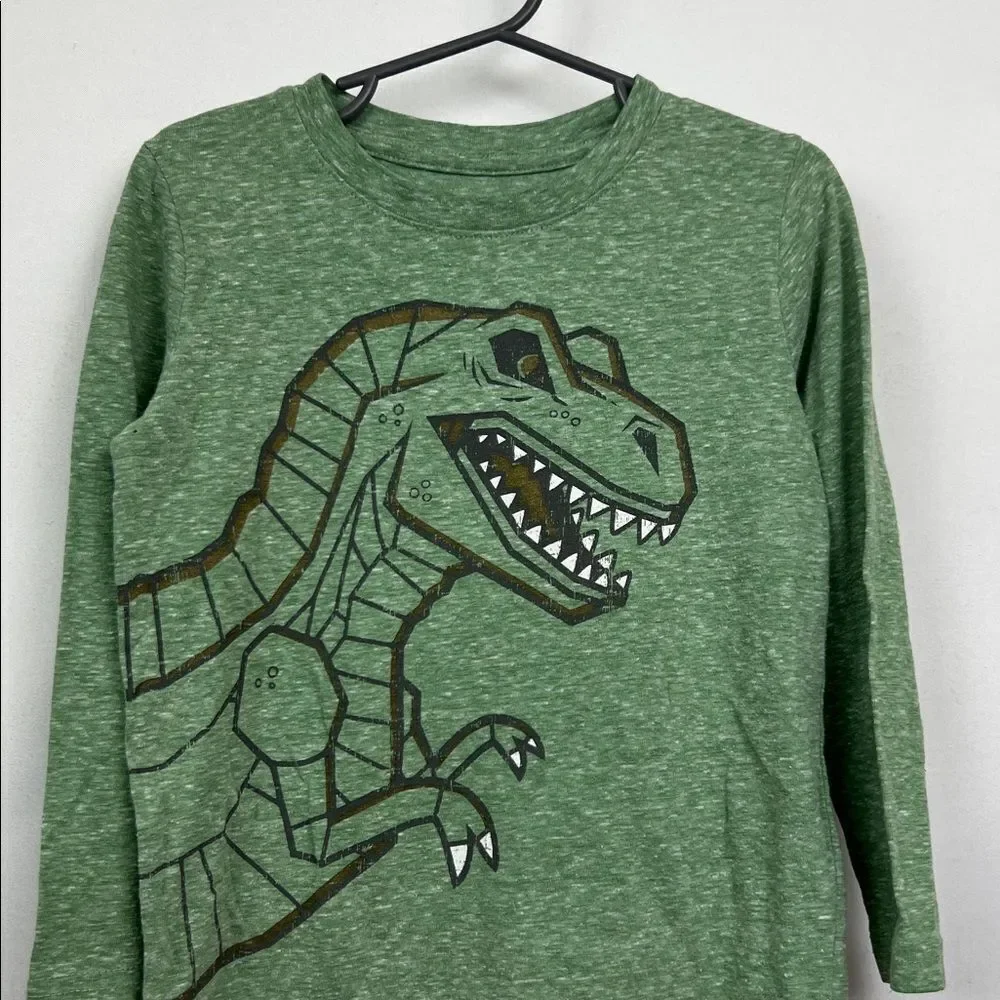 Jumping Beans green dinosaur graphic long sleeve Tshirt Size 4